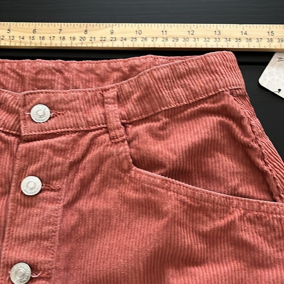 Free People Ray Corduroy Button-up Mini Skirt Size 4 - Picture 9 of 10